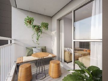 Perspectiva varanda 2 dorm