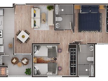61,92 m� - planta1