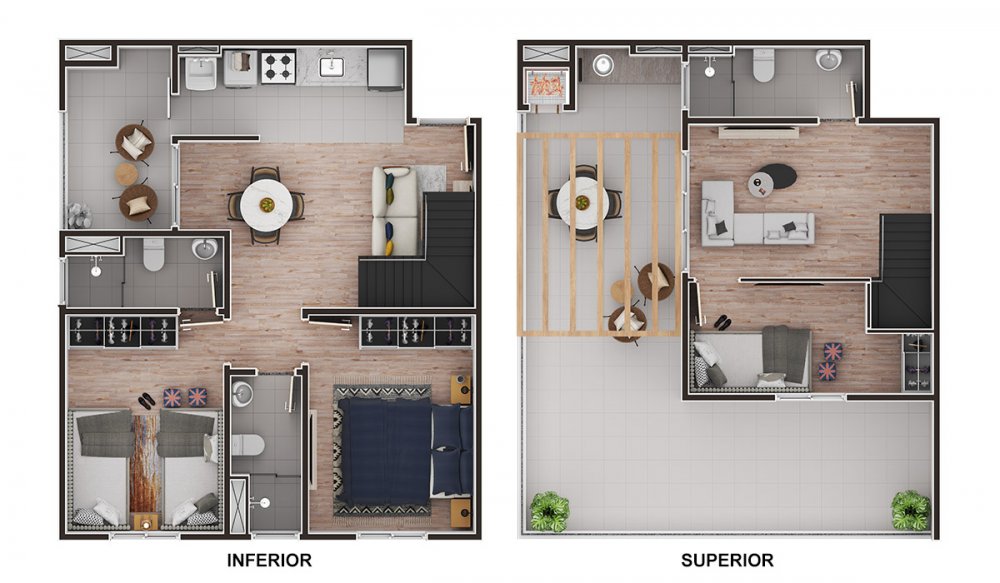 Duplex 3 dorms 122,44 m2 - planta 5.
